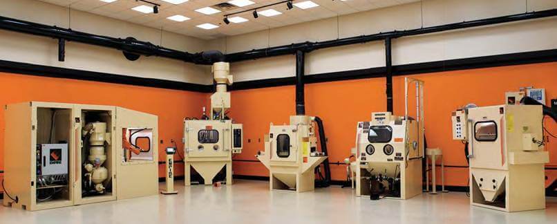 empire air blast demonstration lab for sandblasting and shot peening demonstrations